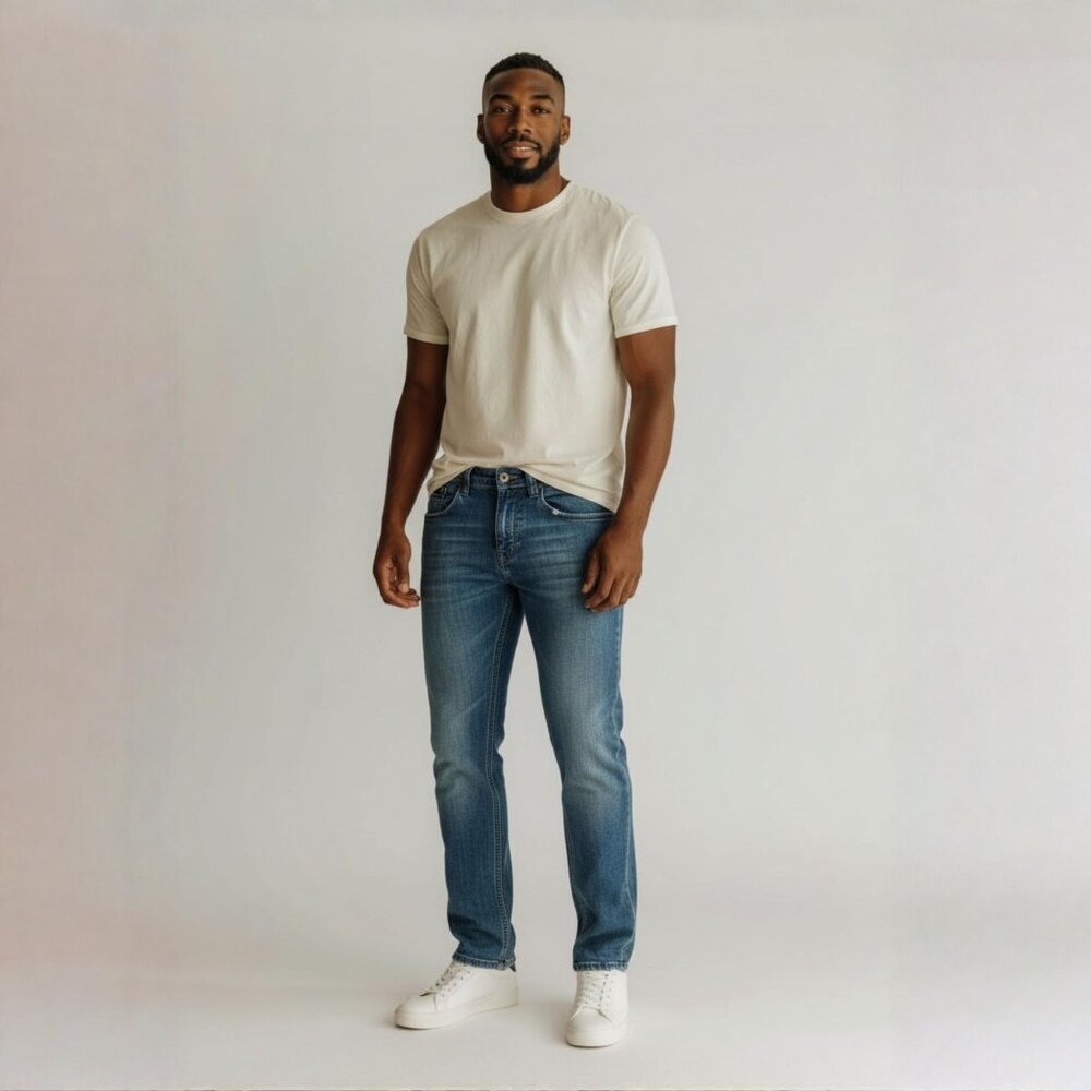 Empire 1969 ✦ Super Slim Fit Jeans ✦ Faded Blue Wash Stretch Denim Classic 30x31